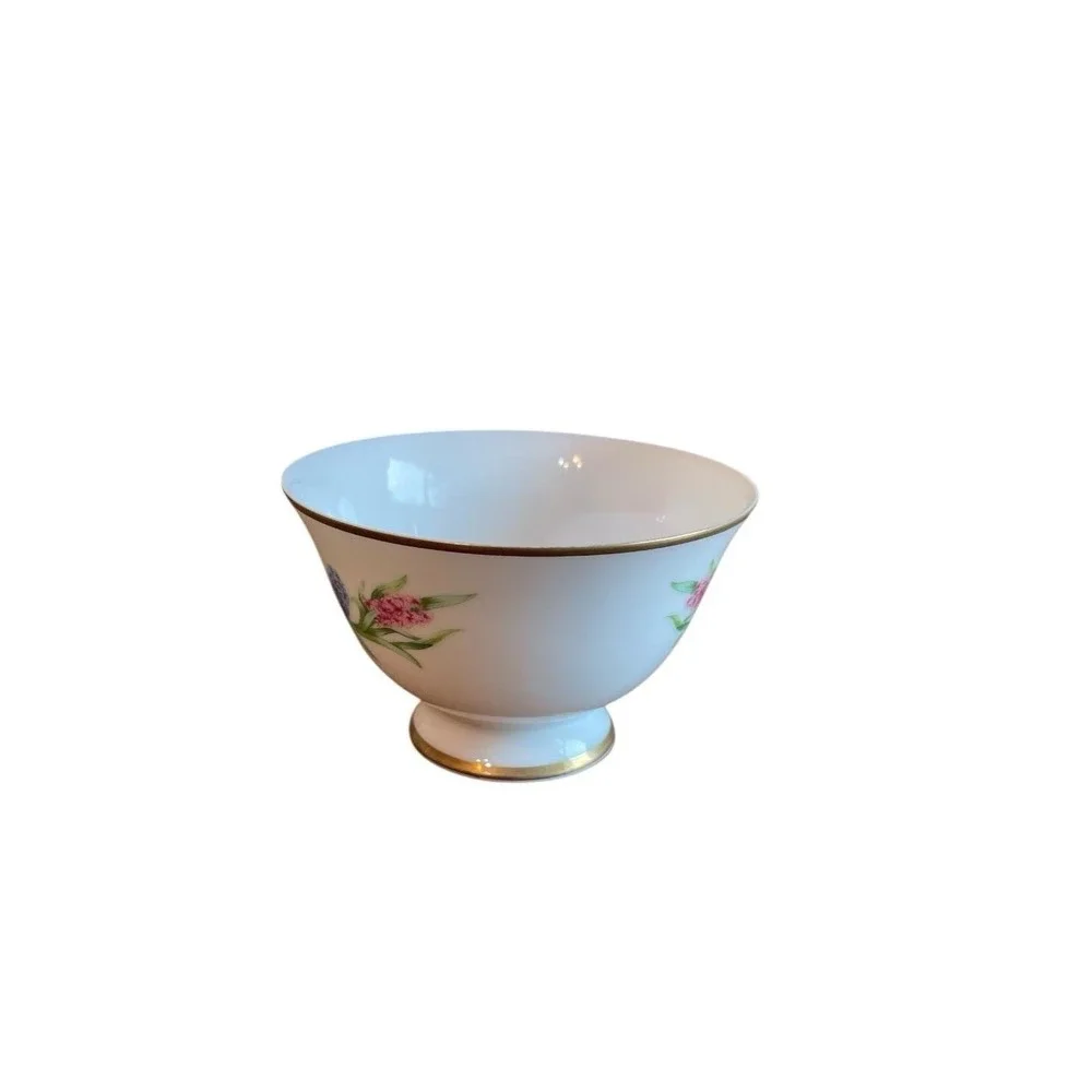 Franklin Porcelain 1981 Hyacinth Teacup Saucer Stand Ronald Van Ruyckevelt Japan